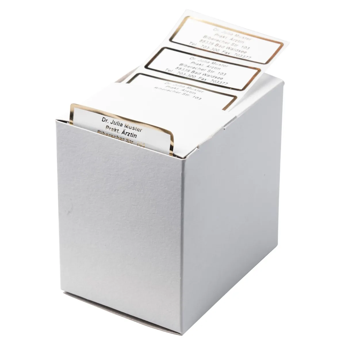 Die moderne Hausfrau Namensaufkleber "Schrifttyp B" gold