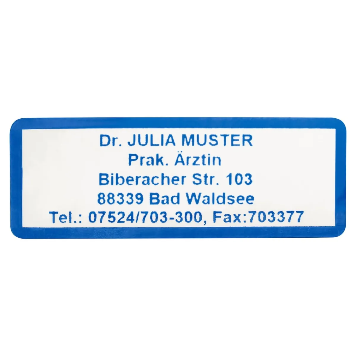 Die moderne Hausfrau Namensaufkleber "Schrifttyp A" blau