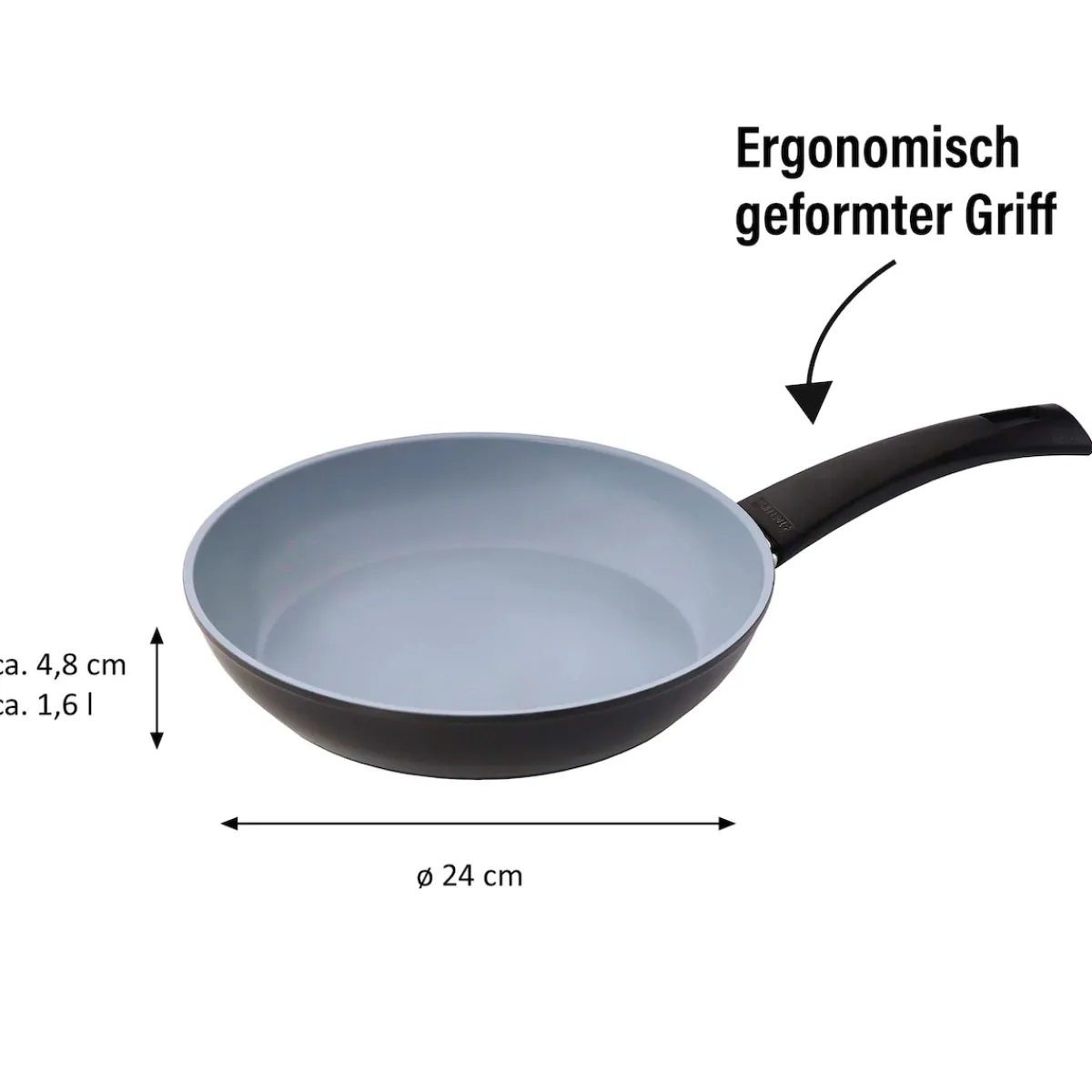 Die moderne Hausfrau Natural Line Keramik Bratpfanne 24 cm | ohne Deckel