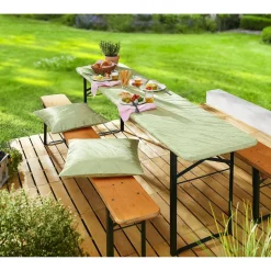 Die moderne Hausfrau Outdoor-Jacquard-Kissenhülle zartgrün