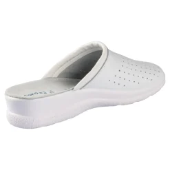 Damen Die moderne Hausfrau Pantolette mit Leder für Damen weiß