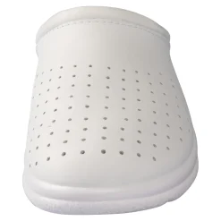 Damen Die moderne Hausfrau Pantolette mit Leder für Damen weiß