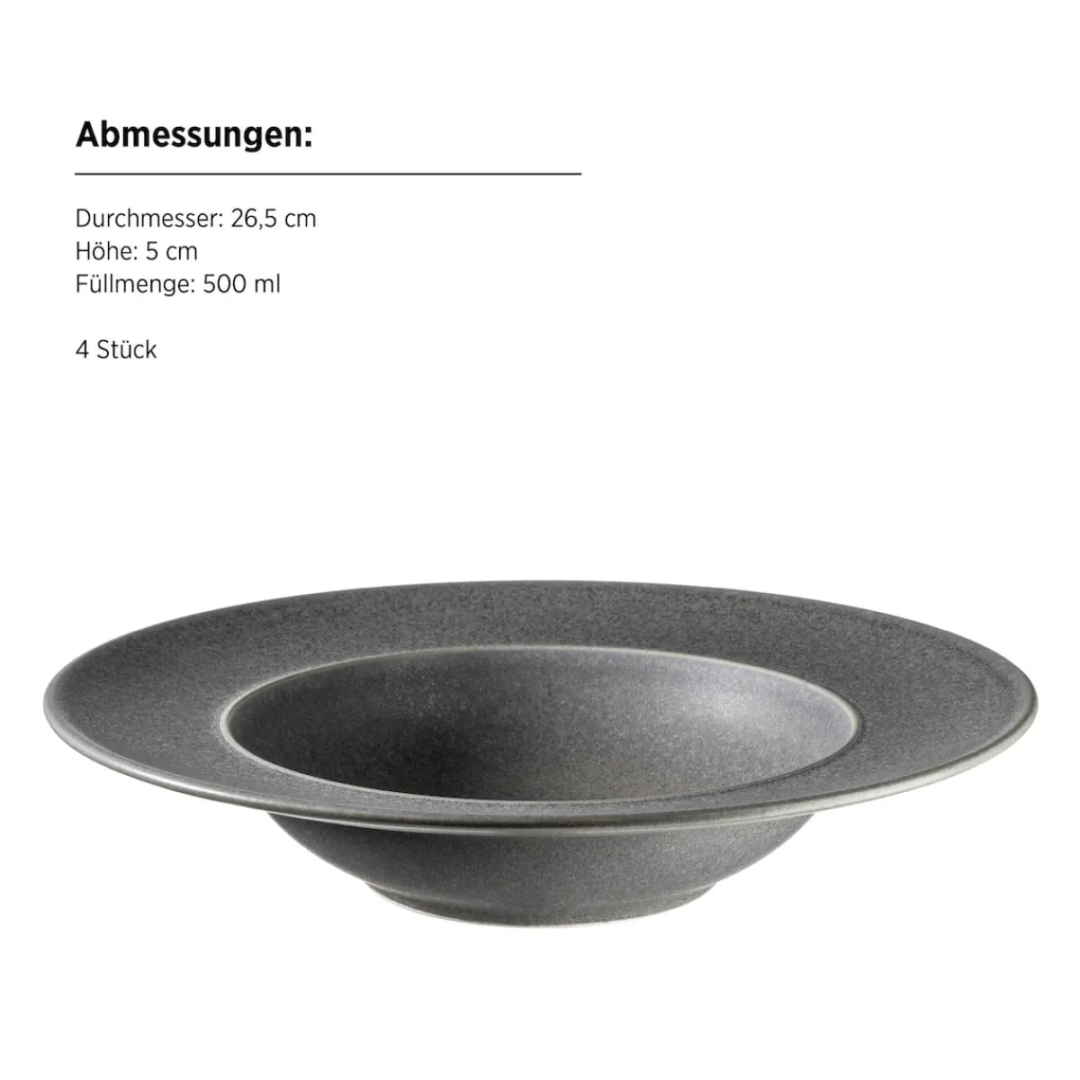 Die moderne Hausfrau Pastateller Set, Steinzeug Unico Grau