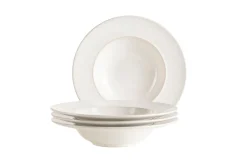 Die moderne Hausfrau Pastateller Set, Steinzeug Unico Weiß