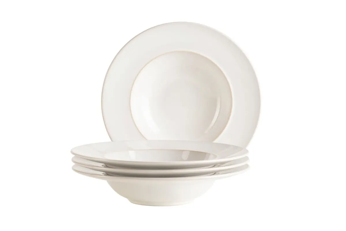 Die moderne Hausfrau Pastateller Set, Steinzeug Unico Weiß