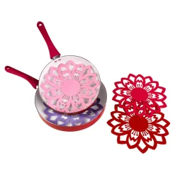 Die moderne Hausfrau Pfannenschoner, Untersetzer Filzblüten "Fleur", 4 Stück