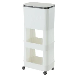 Die moderne Hausfrau Platzspar-Rollwagen mit Mülleimer 2 Fächer