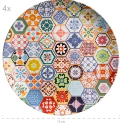 Die moderne Hausfrau Platzteller-Set, Keramik Amarante 4 x Platzteller