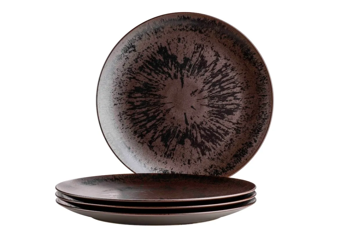 Die moderne Hausfrau Platzteller-Set, Keramik Metallic Bronze