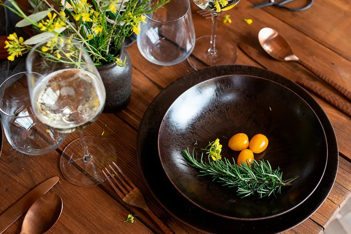 Die moderne Hausfrau Platzteller-Set, Keramik Metallic Bronze