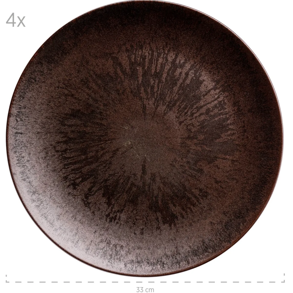 Die moderne Hausfrau Platzteller-Set, Keramik Metallic Bronze