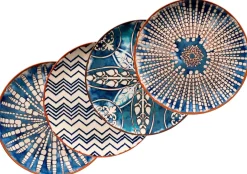 Die moderne Hausfrau Platzteller-Set, Steinzeug Iberico Blue 4 x Platzteller