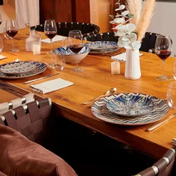 Die moderne Hausfrau Platzteller-Set, Steinzeug Iberico Blue 4 x Platzteller