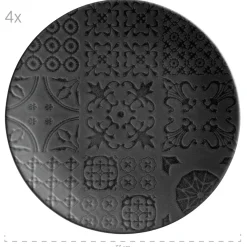 Die moderne Hausfrau Platzteller-Set, Steinzeug Trad. Tiles