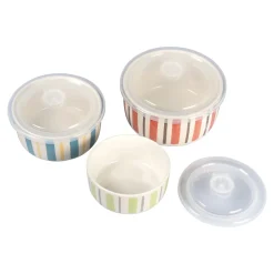 Die moderne Hausfrau Porzellan-Mikrowellen-Schüsseln, 3 Stück