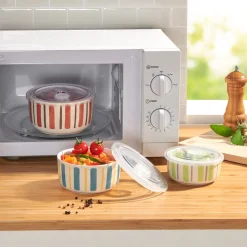 Die moderne Hausfrau Porzellan-Mikrowellen-Schüsseln, 3 Stück