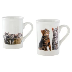 Die moderne Hausfrau Porzellan-Tassen-Set „Kätzchen“, 2 Stück je 270 ml
