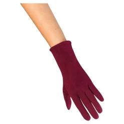 Damen Die moderne Hausfrau Pulswärmer-Handschuh „2 in 1“ bordeaux