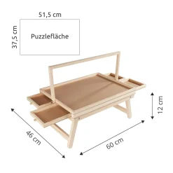 Die moderne Hausfrau Puzzletisch mit Spielbrett-Deckel + LED-Licht für 500 Teile