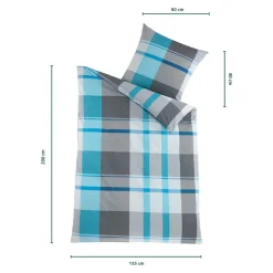 Die moderne Hausfrau Renforcé-Bettwäsche, 2-teilig, 135x200 cm Josef-petrol