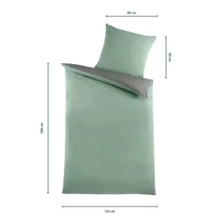 Die moderne Hausfrau Renforcé-Bettwäsche, 2-teilig, 135x200 cm salbei/grau