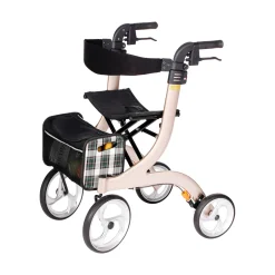 Die moderne Hausfrau Rollator Nitro für innen & außen, klappbar, zum Sitzen & Fahren