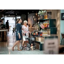 Die moderne Hausfrau Rollator Troja 5G M, faltbar, höhenverstellbar rot