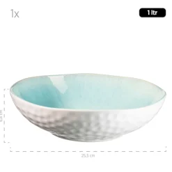 Die moderne Hausfrau Salatschüssel-Set, Steinzeug Frozen Grün