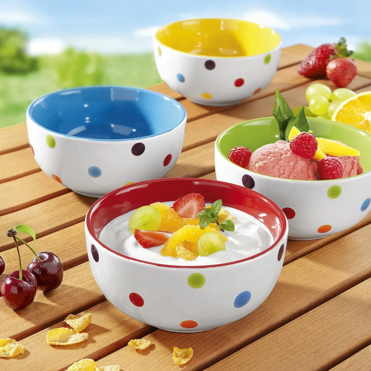 Die moderne Hausfrau Schalen-Set "Kunterbunt", 4 Stück, je 450 ml