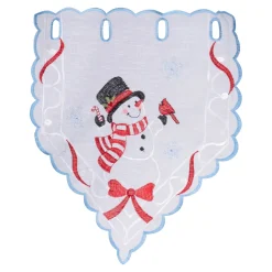 Die moderne Hausfrau Scheibengardine „Schneemann“