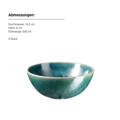 Die moderne Hausfrau Schüssel-Set, Steinzeug Carellia Blau