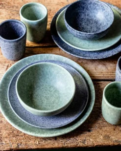 Die moderne Hausfrau Schüssel-Set, Steinzeug Moos'N'Stein Grün