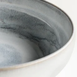 Die moderne Hausfrau Schüssel-Set, Steinzeug TIEFER SEE Grau / Weiß