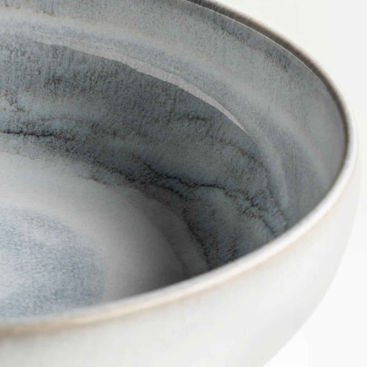 Die moderne Hausfrau Schüssel-Set, Steinzeug TIEFER SEE Grau / Weiß