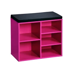 Die moderne Hausfrau Schuhschrank mit Sitzkissen, 5 Fächer pink