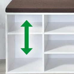 Die moderne Hausfrau Schuhschrank mit Sitzkissen aus Stoff