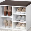Die moderne Hausfrau Schuhschrank mit Sitzkissen, 5 Fächer weiß