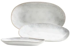 Die moderne Hausfrau Servierplatten-Set, Steinzeug Frozen Weiß