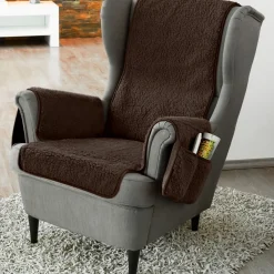 Die moderne Hausfrau Sesselschoner mit Schurwolle braun