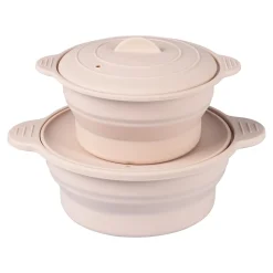 Die moderne Hausfrau Silikon-Mikrowellen-Topf-Set, faltbar, 4-teilig