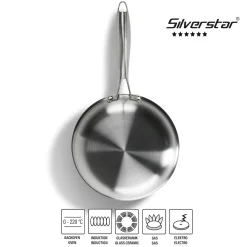Die moderne Hausfrau SILVERSTAR Edelstahlpfanne Bratpfanne 24 cm | ohne Deckel