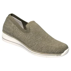 Damen Die moderne Hausfrau Slipper mit Keilabsatz „Federleicht“ khaki