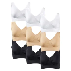 Damen Die moderne Hausfrau Soft-BH, 9-teilig weiß, beige, schwarz