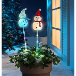 Die moderne Hausfrau Solar-Gartenstecker "Schneemänner", 2 Stück