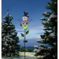 Die moderne Hausfrau Solar-Gartenstecker und Vogeltränke „Schneemann“