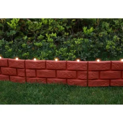 Die moderne Hausfrau Solar-LED-Beetbegrenzung „Steinmauer“, 4-teilig