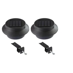 Die moderne Hausfrau Solar-LED-Dachrinnenleuchte „Schwarz“, 2 Stück