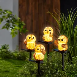 Die moderne Hausfrau Solar-LED-Rushmore-Eulen Lincoln