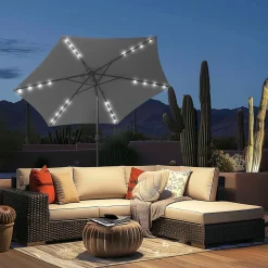 Die moderne Hausfrau Solar-Sonnenschirm "Sternenhimmel" grau