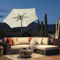 Die moderne Hausfrau Solar-Sonnenschirm "Sternenhimmel" creme